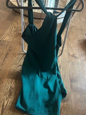 Teal Green Sleeveless Cross-Back Dress